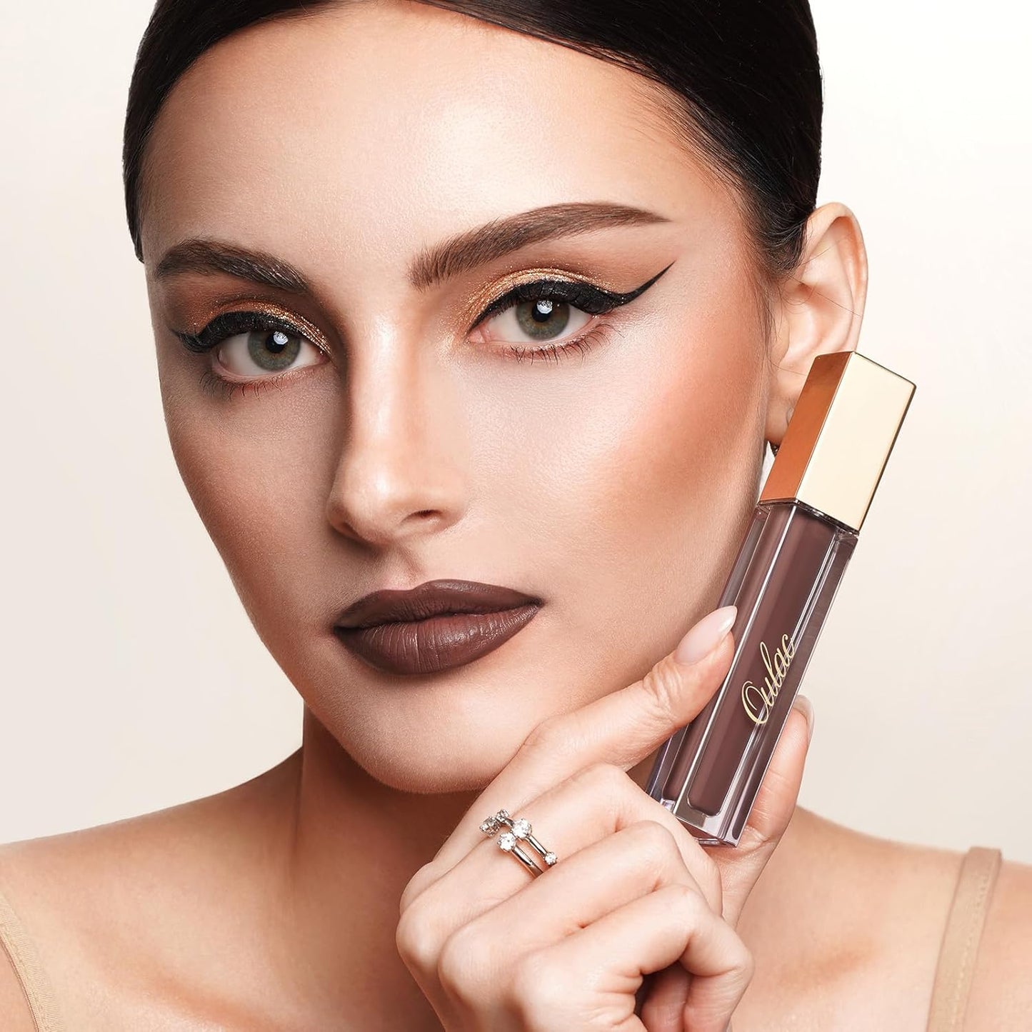 Oulac Matte Liquid Brown Lipstick for Women, Long Lasting Lipstick Waterproof Lip Stain, No Transfer, Creamy High Pigmented Formula with Rose Oil, Vegan & Cruelty-Free M27