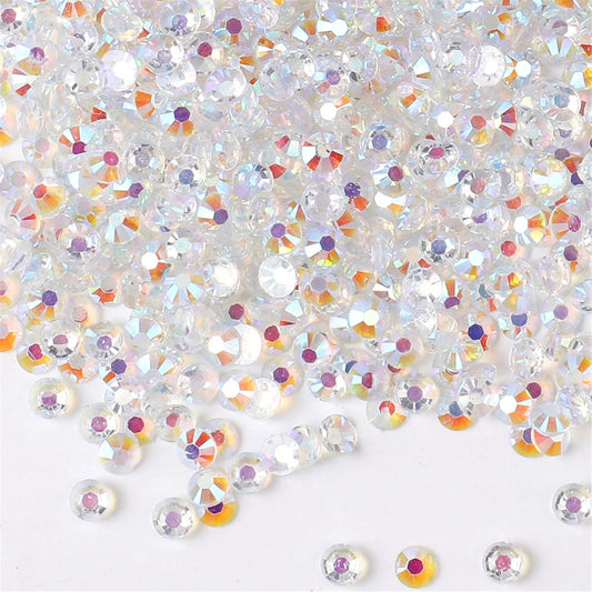 500 Pieces SS30 6mm Flatback Rhinestones AB Clear Round Gems Crystals for Nail Art DIY Crafts Clothes Shoes Bags （Transparent AB）