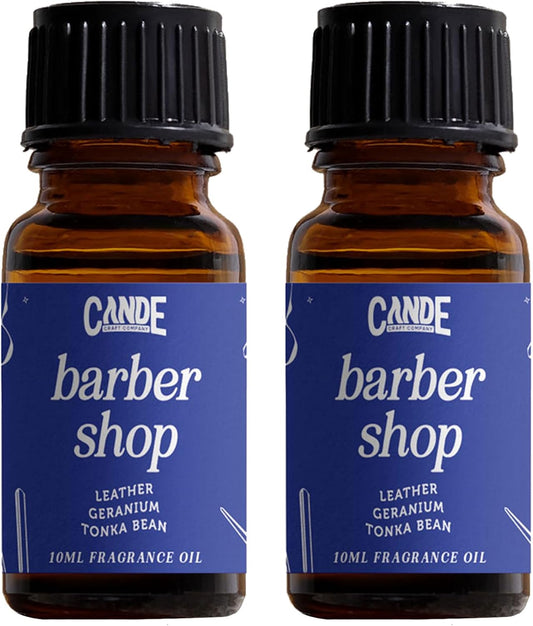 CANDECraftCo Premium Fragrance Oil – Diffuser Oils Fragrances Scented for Home, Candle Soap Making Supplies, Aromatherapy Blends for House (0.34 Fl Oz) (2-Pack, Barber Shop)