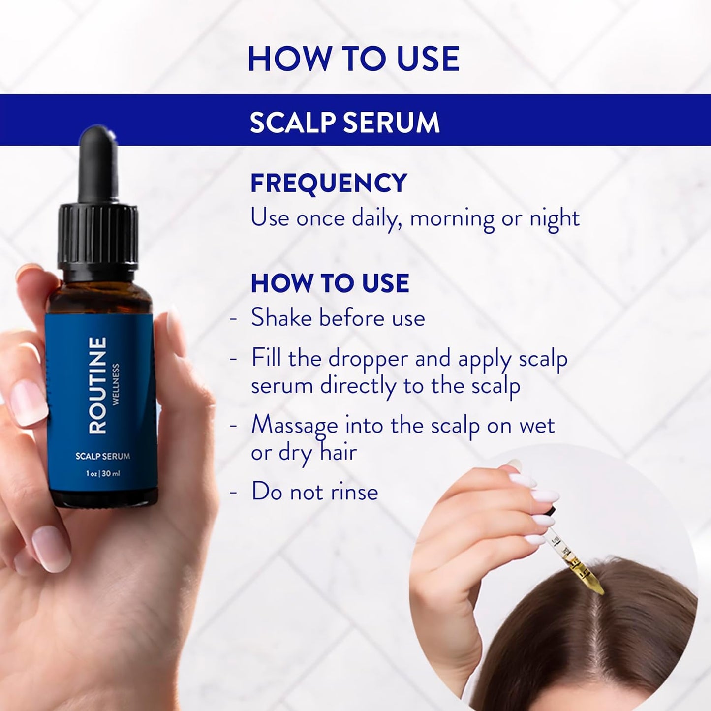 Routine Wellness Scalp Serum for Thinning Hair – Promotes Visibly-Thicker, Fuller-Looking Hair – Lightweight, Science-Backed with Red Clover & Peptides - 30ml