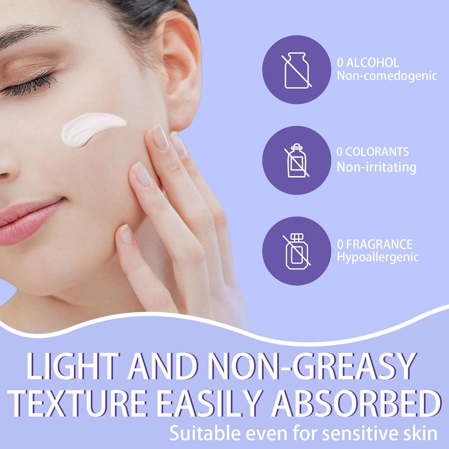 Dewy Skin Cream Moisture Surge Face Moisturizer Water Cream for Women with Purple Rice & Hyaluronic Acid - Rich Face Cream to Hydrate, Plump and Protect Dry and Combo Skin 50ml/1.7 fl oz