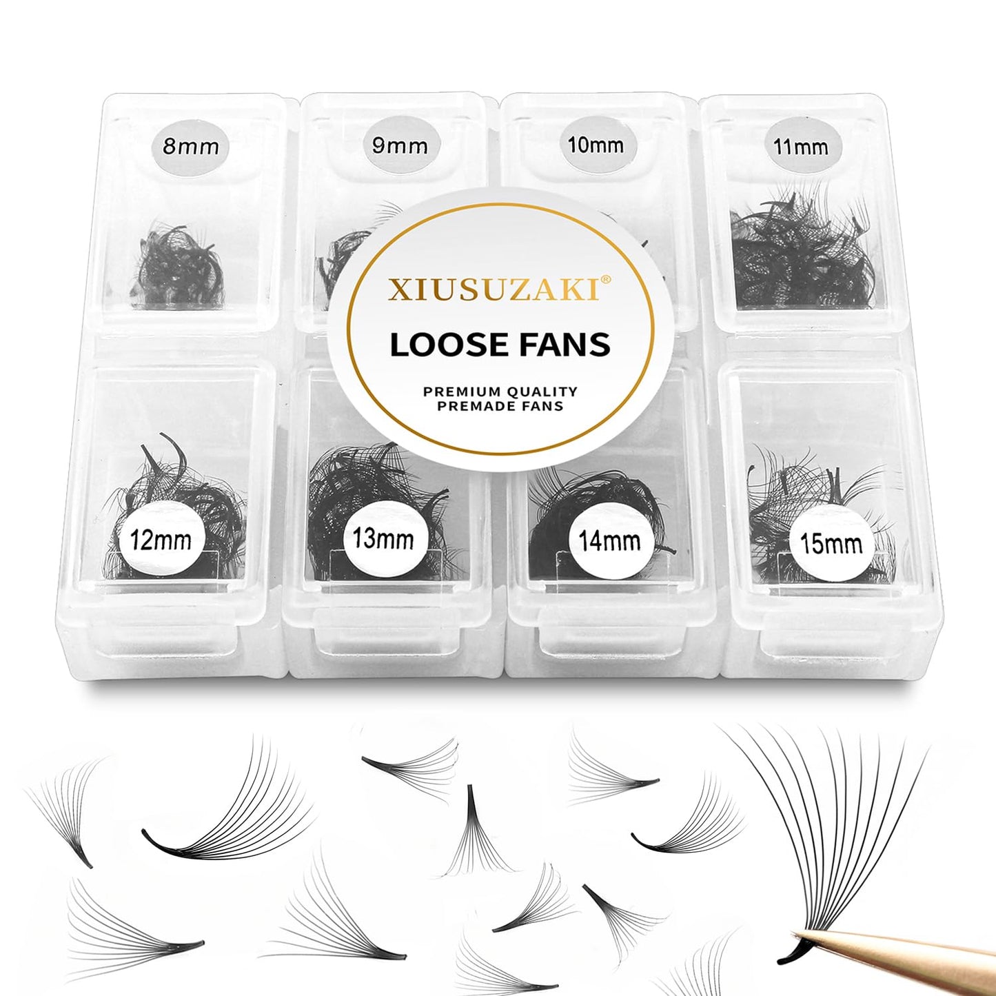 Premade Fans Eyelash Extensions 600 Fans 5D Premade Lash Fans Volume Lash Extensions 0.07 Thickness Eyelash Extension D Curl Mix 8-15mm Fluffy Soft Handmade Loose Fan(600Fans-5D-0.07-D,8-15mm)