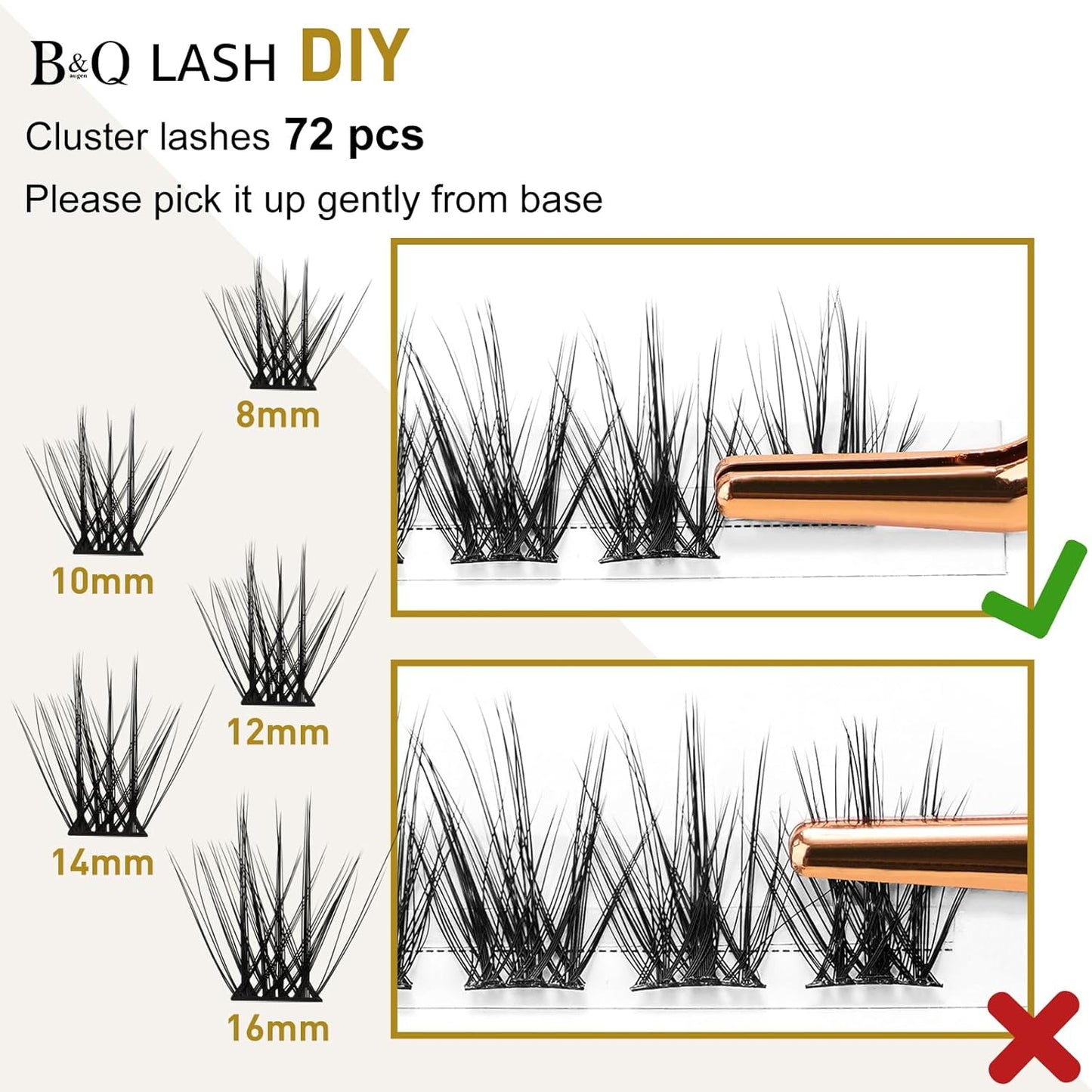 Lash Clusters B20 Mixed Tray Manga Lashes 72 Clusters Lashes B&Qaugen LASH DIY Eyelash Extensions C D Curl Wispy Spiky Eyelash Clusters Extensions Individual Lashes Cluster at Home (B20,D-8-16MIX)