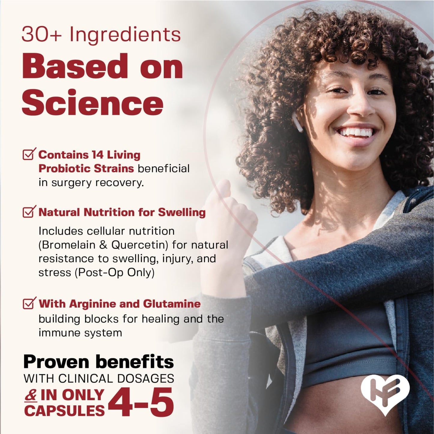 Complete Surgery & Injury Recovery Supplement: for Wound, Scar Treatment & Bruising w/Vitamins, Bromelain, Quercetin & Probiotics (Pre+Post Op)