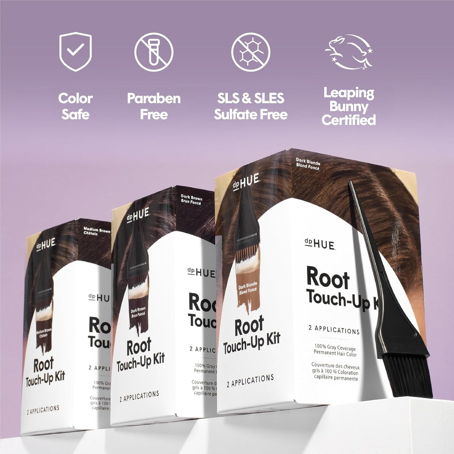 dpHUE Root Touch-Up Kit, Medium Blonde - Permanent Hair Color for Gray Coverage - Includes Two Applications - Paraben, SLS & SLES Sulfate Free - Leaping Bunny Certified