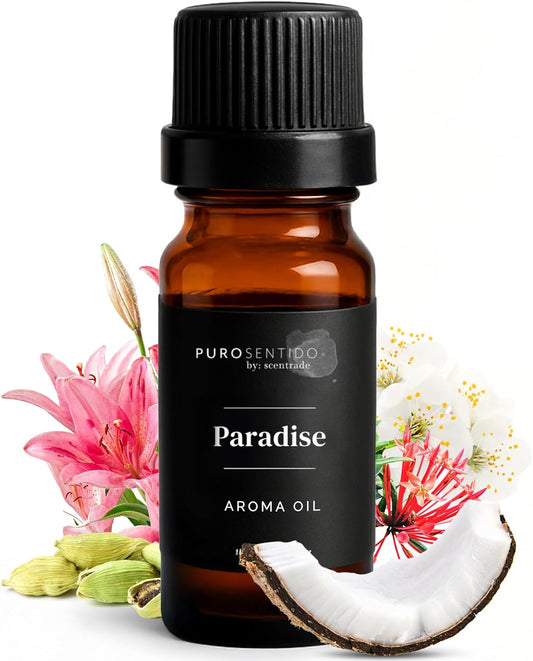 PuroSentido Paradise Tropical Aroma Oil (10 ml) - Luxury Essential & Fragrance Oil for Diffusers and Humidifiers, Creamy Coconut, Floral Notes & Soft Woods Home & Hotel Scent