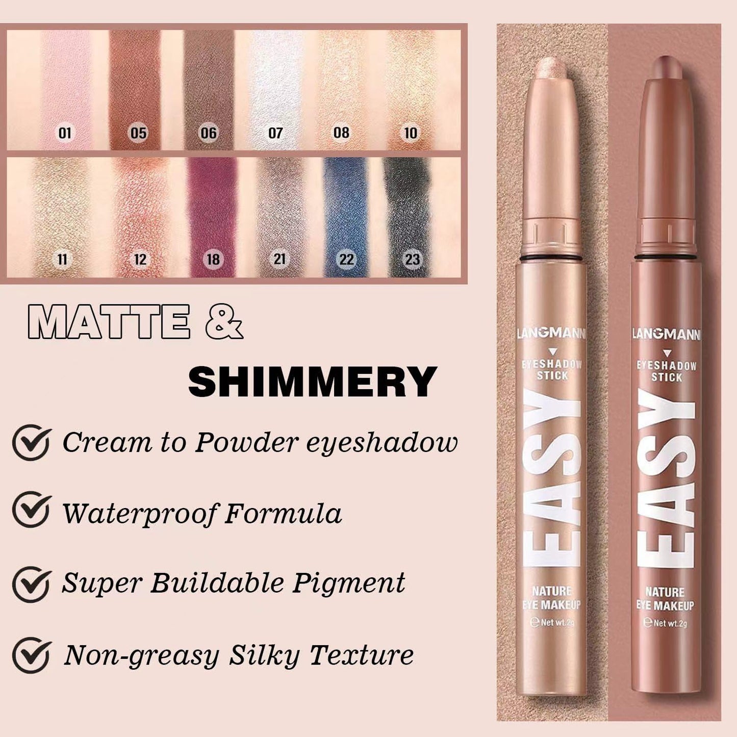 Red Eyeshadow Stick Shimmer Cream Single Eyeshadow Pencil Makeup, High Pigmented Crease-proof Eye Shadow Brightener Stick, Hypoallergenic Waterproof Long Lasting Eye Highlighter stick(B-12#)