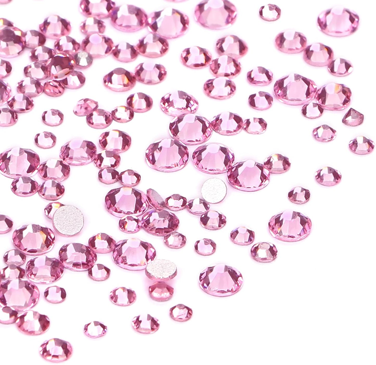 3456pcs Flatback Rhinestones Glass Charms Diamantes Gems Stones for Nail Art 6 Size ss4~ss12 Pink