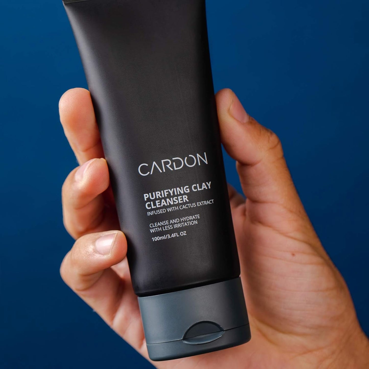 Cardon Mens PM Nighttime Skincare Set | Clay Face Wash Cleanser, 100ml + Repairing Hydro Boost Gel Moisturizer, 50ml | Made with Cactus Extract | Oily, Dry, or Sensitive Skin Type