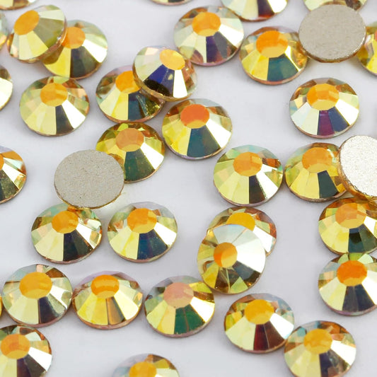 3000 PCS SS8 Flatback Rhinestones,12-Facet Diamond-Cut Glass Gems for Nail Art,Clothing,DIY Crafts,Glue-On Decoration Stones with Silver Backing,Metal Sunlight