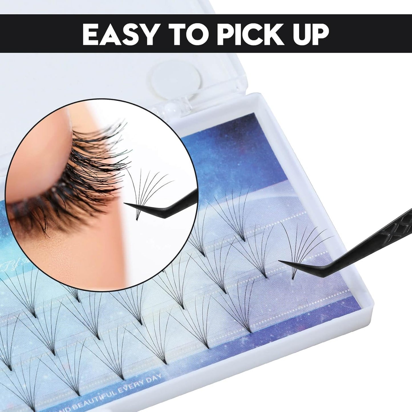 Ms.Queen Lash Extension Tweezers, Professional 45 Degree Fiber Grip Tweezers for Eyelash Extensions,Black