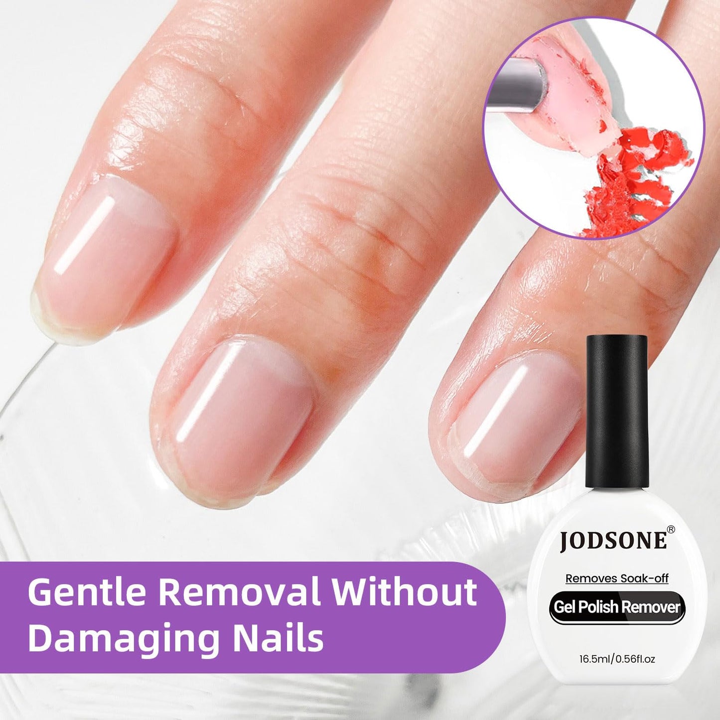 JODSONE Gel Nail Remover 16.5ml No Need Soaking or Wrapping for Nails 3-5 Minutes Effective Gel Nail Polish Remover for Quick And Easy Removal At Home