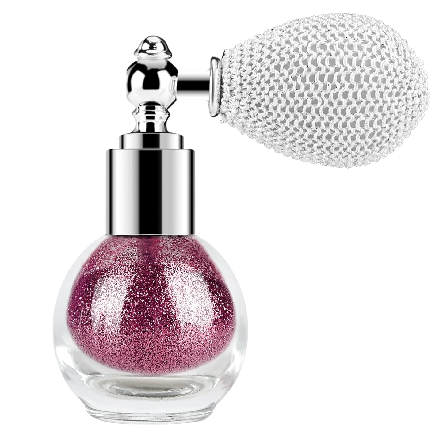 KYDA Highlighter Powder Spray, High Glossy Shimmer Sparkling Powder for Face and Body Glitter Makeup, Body Glitter Spray, Rose Red