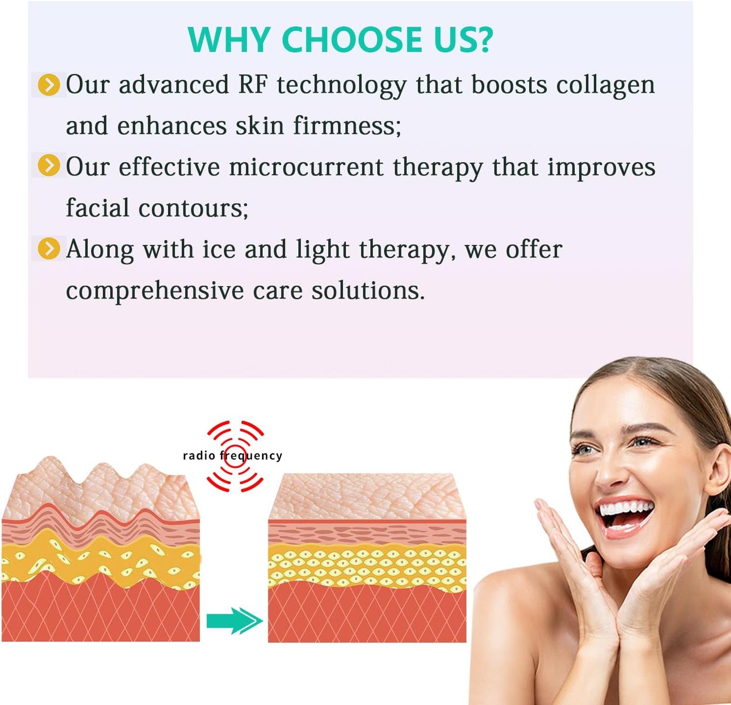 Radio Frequency Skin Tightening Machine for Face - Facial Neck Anti-Aging Device Microcurrent Lifting Massager Wrinkle Reduction Firming, and Toning - Advanced Technology for Aging Issues