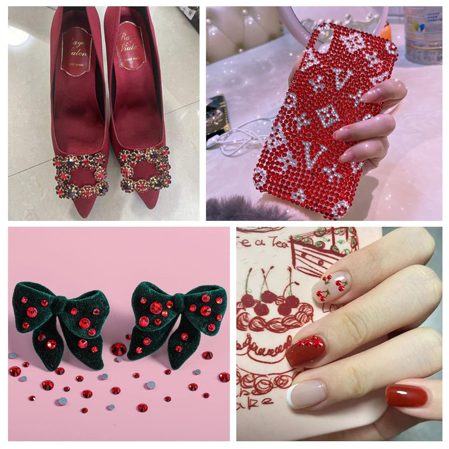 Beadsland 1440 Pieces Flat Back Crystal Rhinestones Round Gems,Siam,SS12,3.0-3.2mm