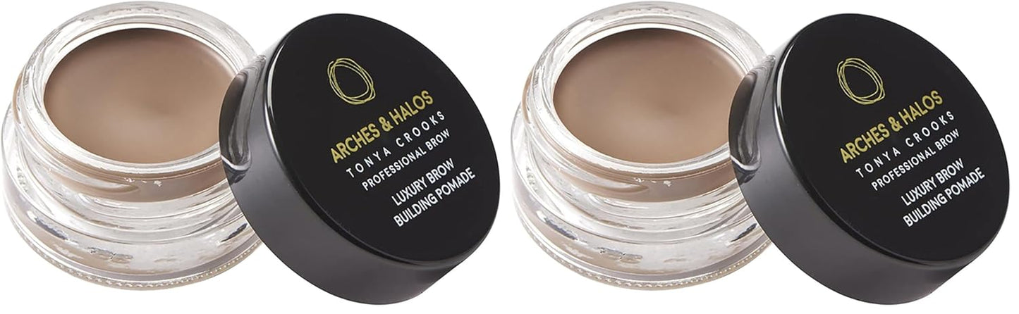 Arches & Halos Luxury Brow Building Pomade - Warm Brown - Tinting Brow Definer for Sculpting and Shaping Eyebrows - Soft, Smudge-Proof, Silky Texture - Lightweight Cream and Gel Blend - 0.016 oz