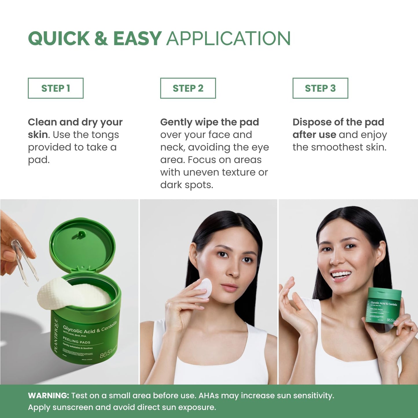 PLANTIFIQUE Only Refill Korean Glycolic Acid Toner Pads 60 Pcs with Niacinamide, CICA - AHA, BHA, PHA Daily Face Exfoliating Pads for Gentle Skin Renewal, Toner for Cleansing All Skin Types