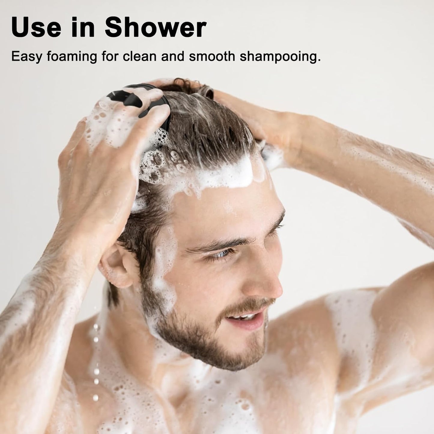 NICEMOVIC Scalp Scrubber Shampoo Brush 4 Pack, Scalp Massager for Hair Growth & Dandruff, Head Hair Scrubber for Shower & Dry Use, Massage Tool for Men Women Kids (2 Black + 2 Red)