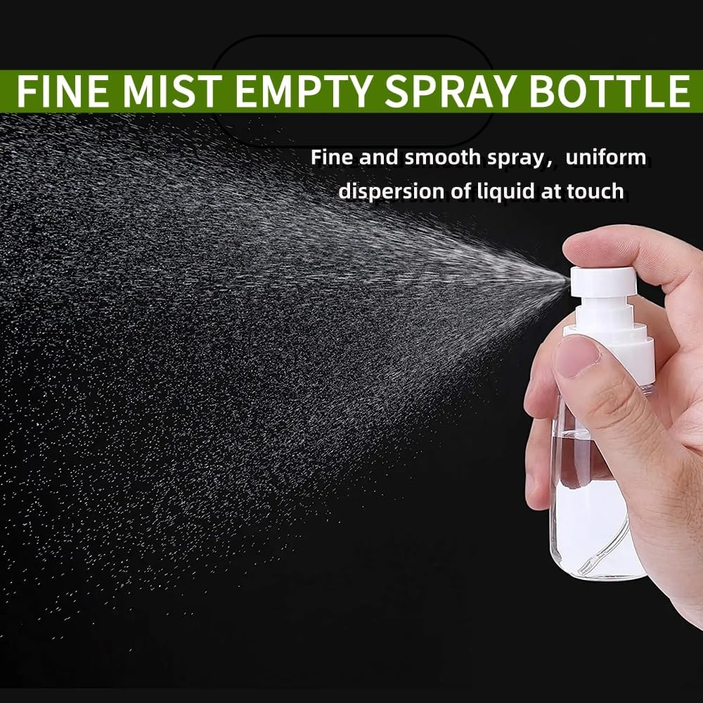 Empty Fine Mist Spray Bottle Travel Refillable Perfume Container Small Cosmetic Plastic Bottle for Face Hair Makeup 2 Pack