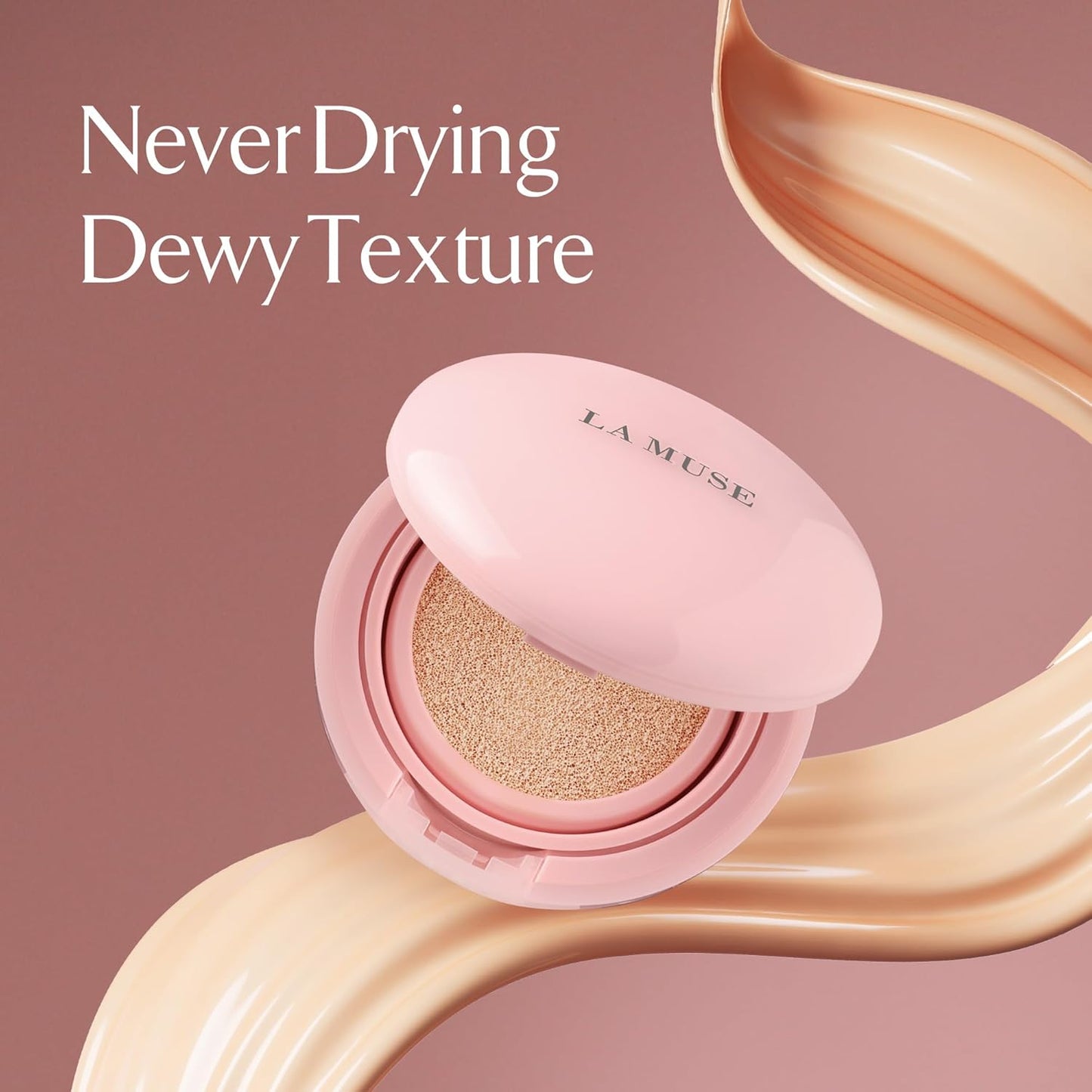 LA MUSE Korean Glow Cushion Foundation with PDRN | Shade No.20 Pure Ivory for Fair Skin | 65% Hyaluronic Acid Hydration | Natural Radiant, Lightweight Coverage | Light to Medium Buildable Finish