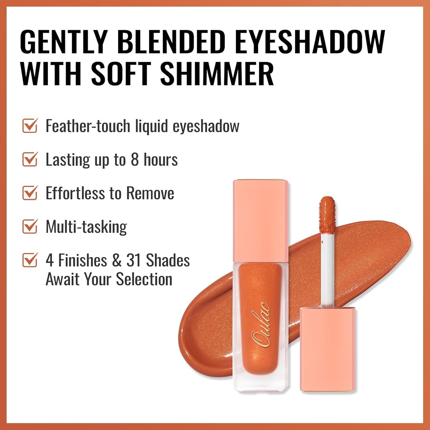 Oulac Matte Eyeshadow Liquid Eyeshadow Liquid Eyeliner| Available in 32 Colors Shimmer＆Metallic＆Matte Eyeshadows|One-Swipe Coverage Long Lasting & Blendable Eye Makeup, Vegan & Cruelty-Free SA09