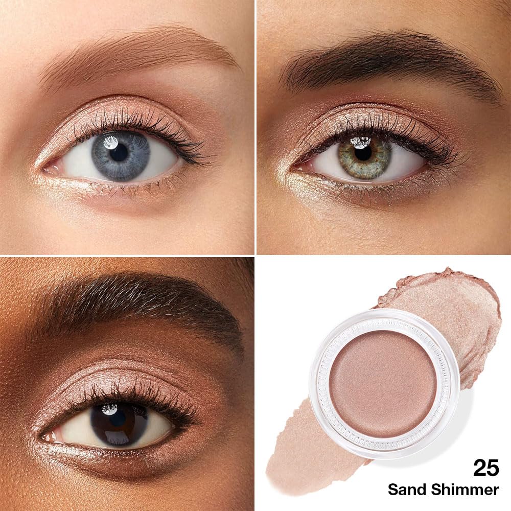 Cream Glitter Sand Shimmer Metallic Eyeshadow Palette Makeup, Natural Single Mini Instant Holographic Eyeshadow For Women, Sombras Crema Para Ojos, Talc, Paraben & Cruelty Free, 25