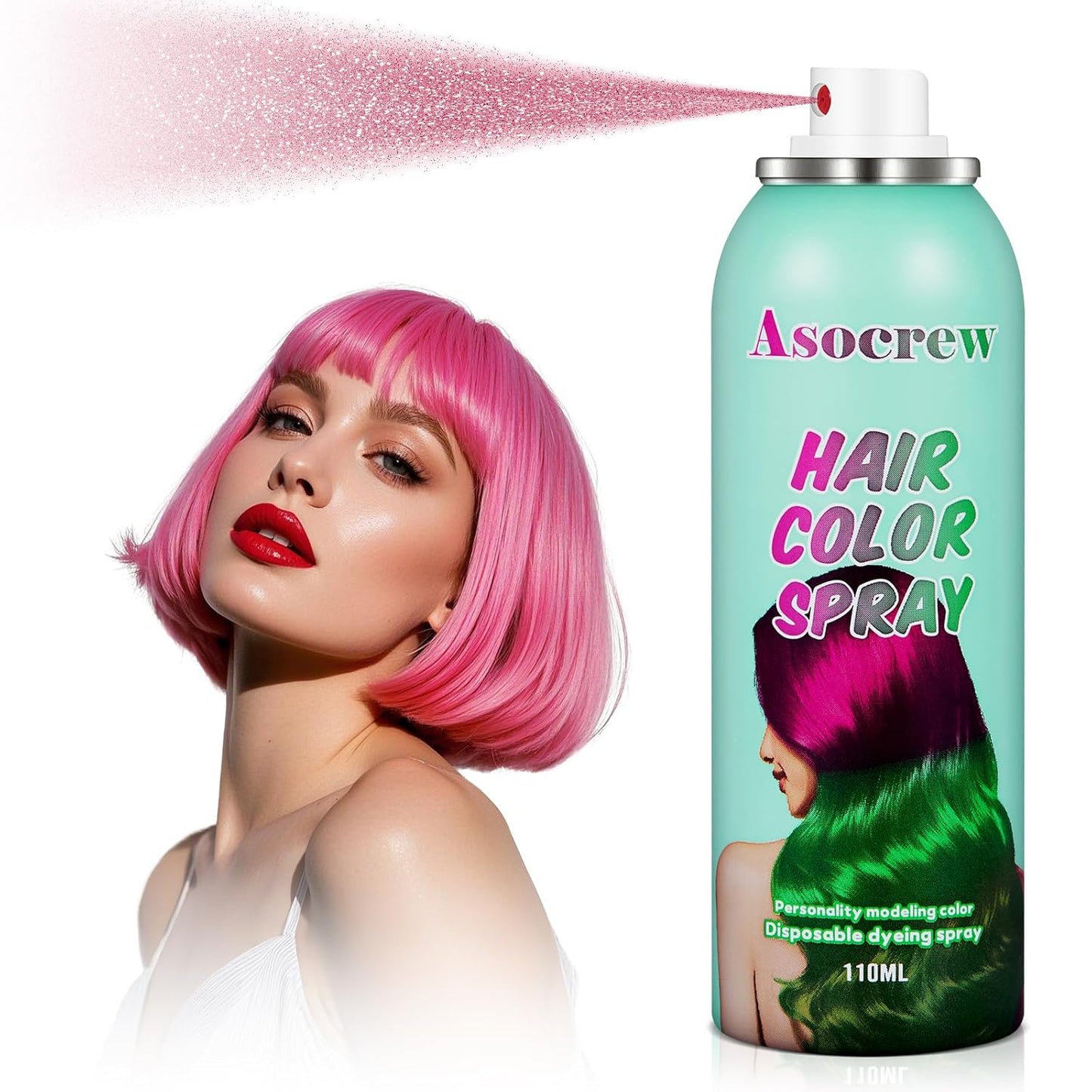 Pink Hair Spray, Hair Color Spray Dye,Temporary Hair Color Spray,Hair Wax Dye Pomades,Washable Hair Coloring Natural Hair Strong Style Gel Hair Dye for Party,Hollowen,Cosplay(Pink)