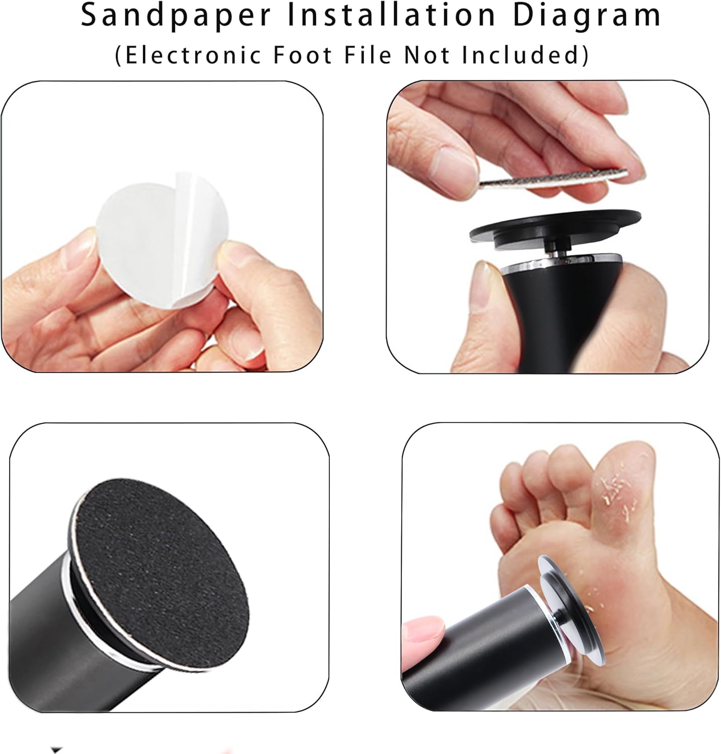 60 Pieces Replacement Sandpaper Discs for Electric Foot File Callus Remover Machine Foot Hard Dead Skin Removal(Smooth 100 Grit)