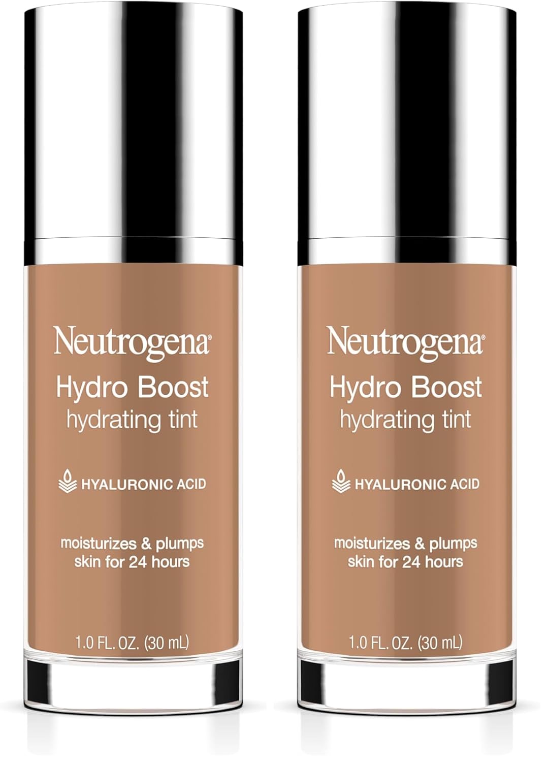 Neutrogena Hydro Boost Hydrating Tint with Hyaluronic Acid, Lightweight Water Gel Formula, Moisturizing, Oil-Free & Non-Comedogenic Liquid Foundation Makeup, 115 Cocoa Color 1.0 fl. oz (Pack of 2)