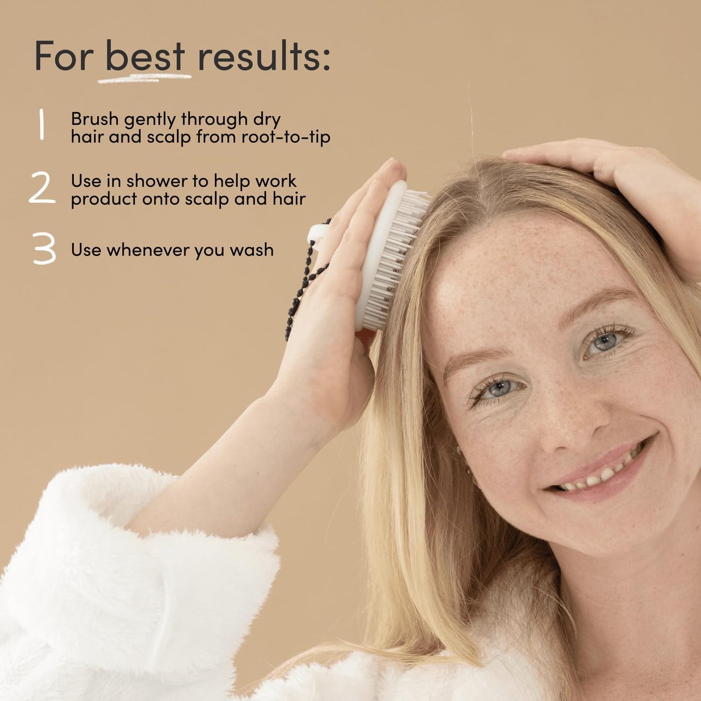 Jupiter Scalp Exfoliator - Scalp Massager Tool for Wet & Dry Hair - Ergonomic Detangler Brush - Dandruff Comb & Scrub to Remove Dandruff & Buildup and Support Circulation - White