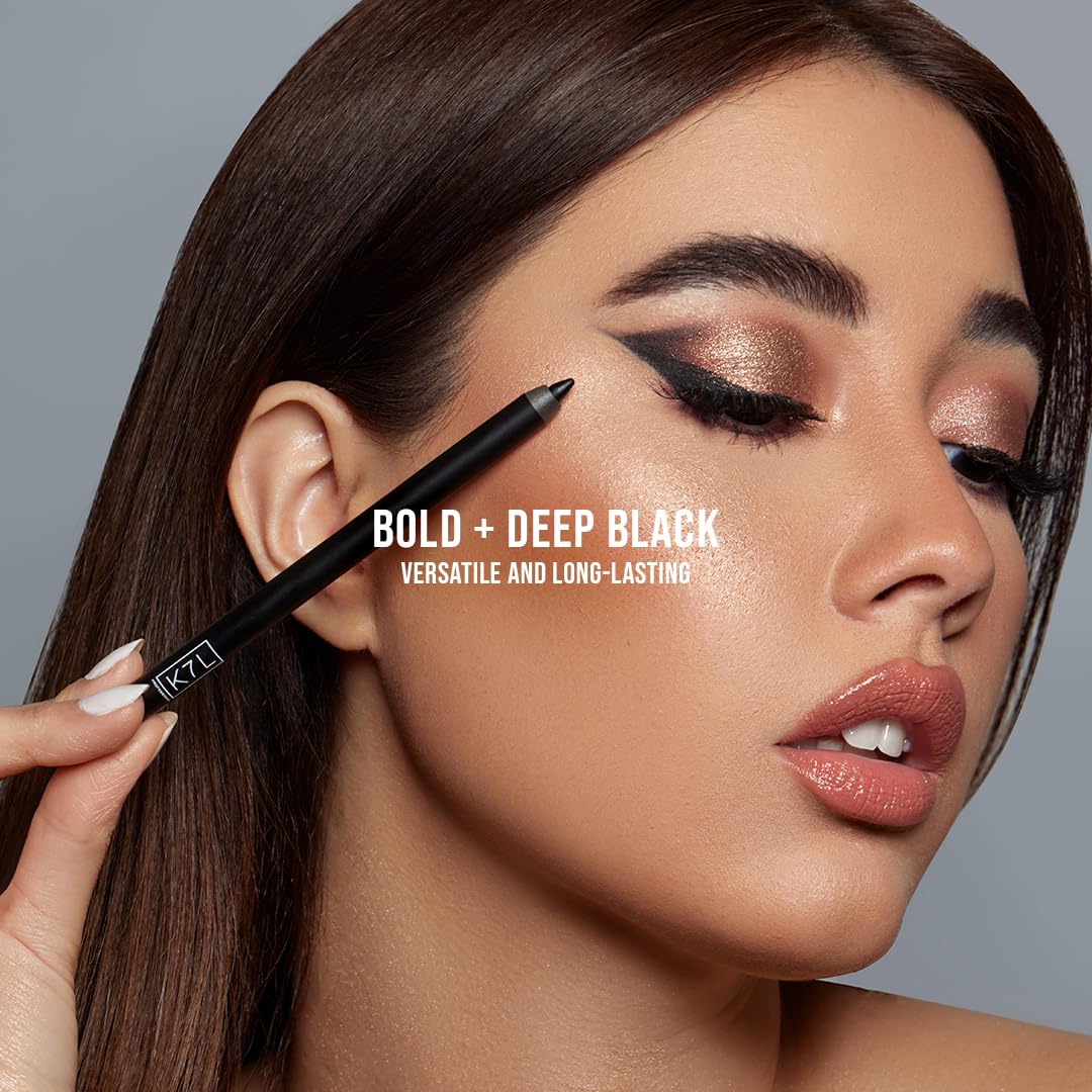 K7L Deep Black Eyeliner (Vegan) - Waterline Application and Versatile Eyeliner that is Waterproof and Smudge-Proof