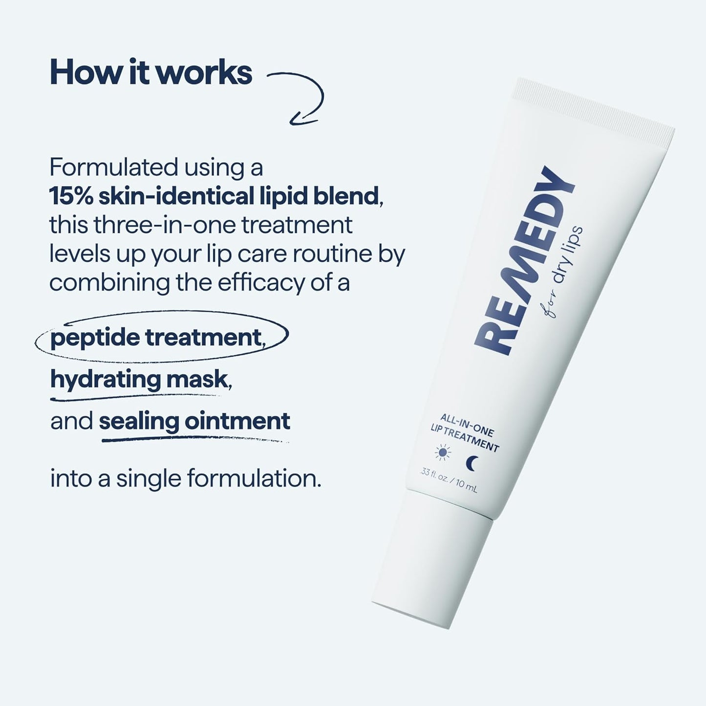 Remedy for Dry Lips - Hydrating and Healing Lip Balm Ointment with Ceramides, Peptides, and Dimethicone - Repairs Dry, Cracked Lips - By Dermatologist Dr. Shah