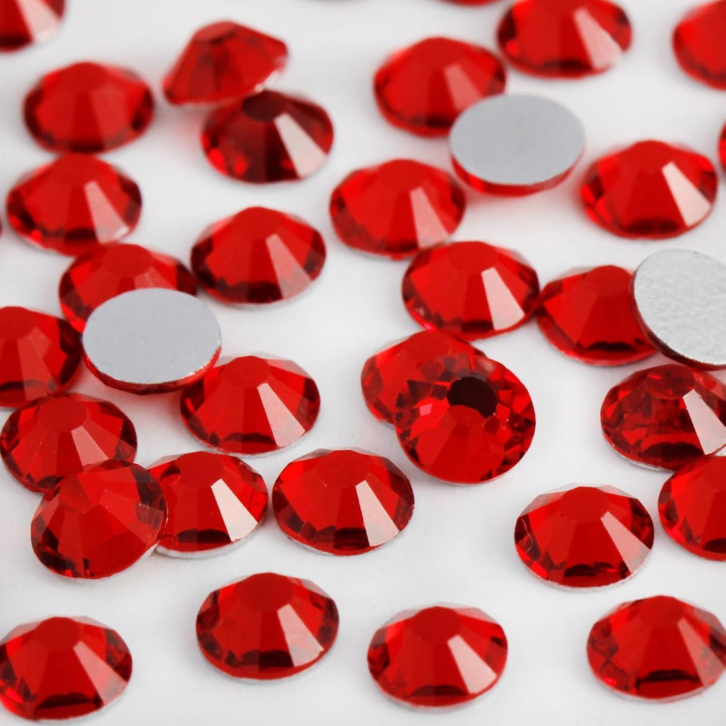 3000PCS SS8 Flatback Rhinestones | 12-Facet Diamond-Cut Glass Gems for Nail Art, Clothing, DIY Crafts |Glue-On Decoration Stones with Silver Backing(Light Siam)