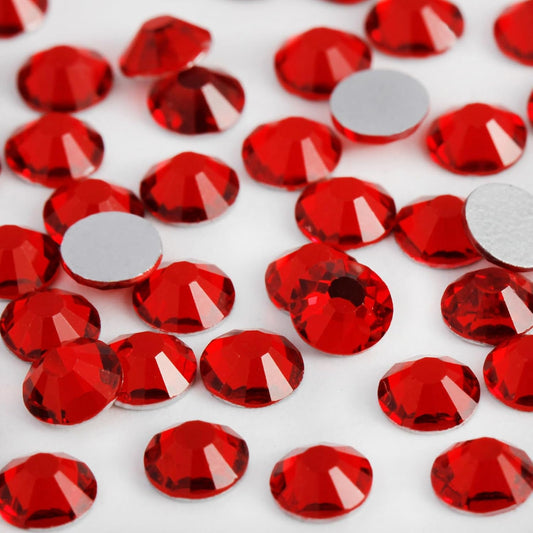 400PCS SS30 Flatback Rhinestones | 12-Facet Diamond-Cut Glass Gems for Nail Art, Clothing, DIY Crafts |Glue-On Decoration Stones with Silver Backing(Light Siam)