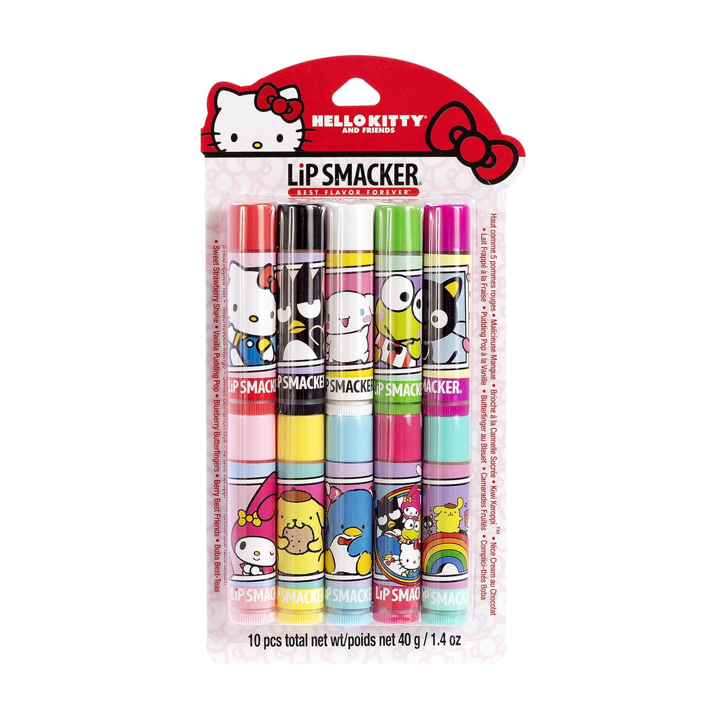 Lip Smacker Sanrio Hello Kitty & Friends Pack - 10 Moisturizing Lip Balms, Hydrating & Protecting - Cruelty-Free