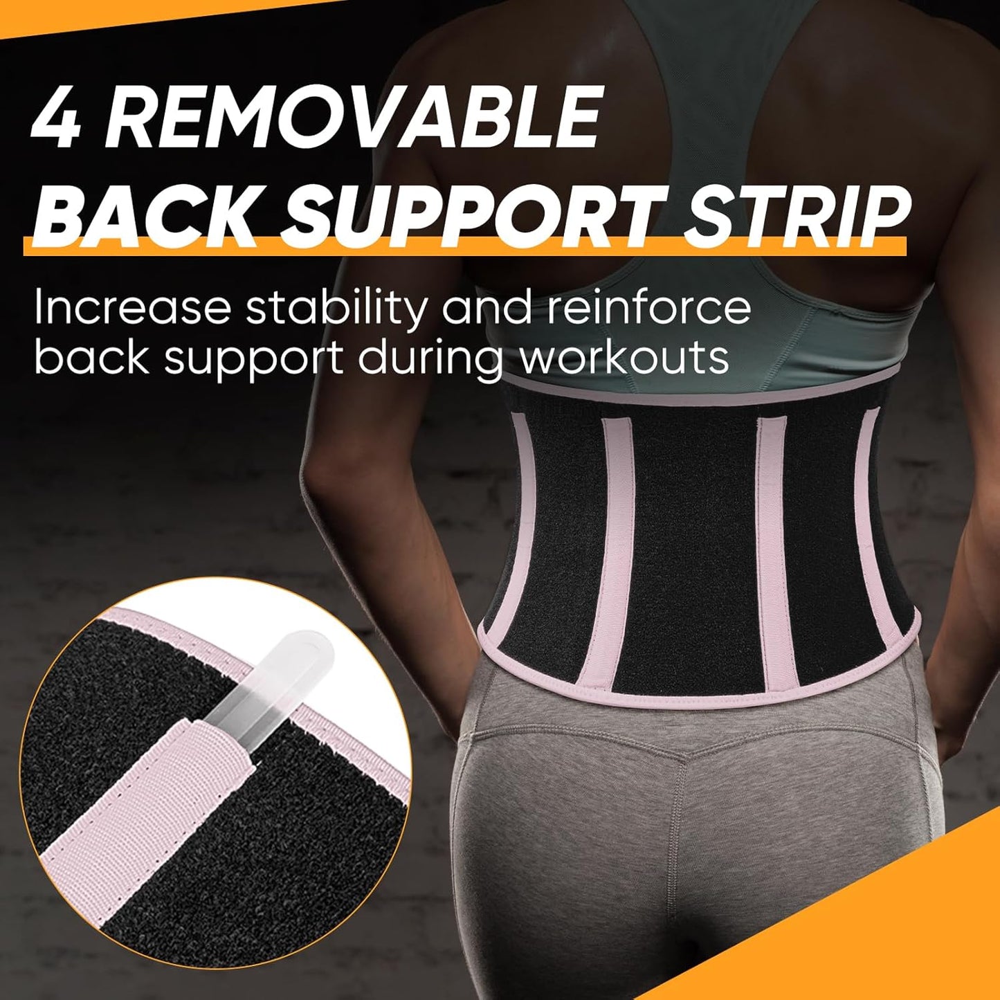 APEXUP Sweat Waist Trainer for Women and Men, Neoprene Waist Trimmer Belt Slimming Sweat Band with Removable Lumbar Support
