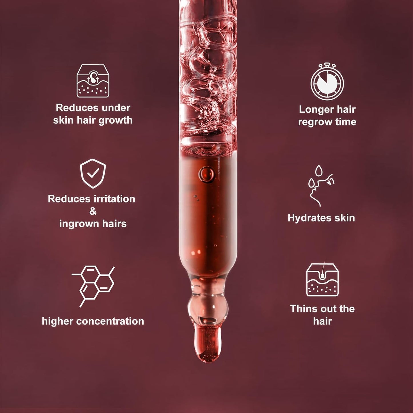 Pure Red Saad Oil (Egyptian Cyperus Rotundus) | Silky Serum Unscented by Hadirose Concentrated | Organic All Natural Hair Removal | Hair Growth Inhibitor | Natural Scent | Made in the USA.