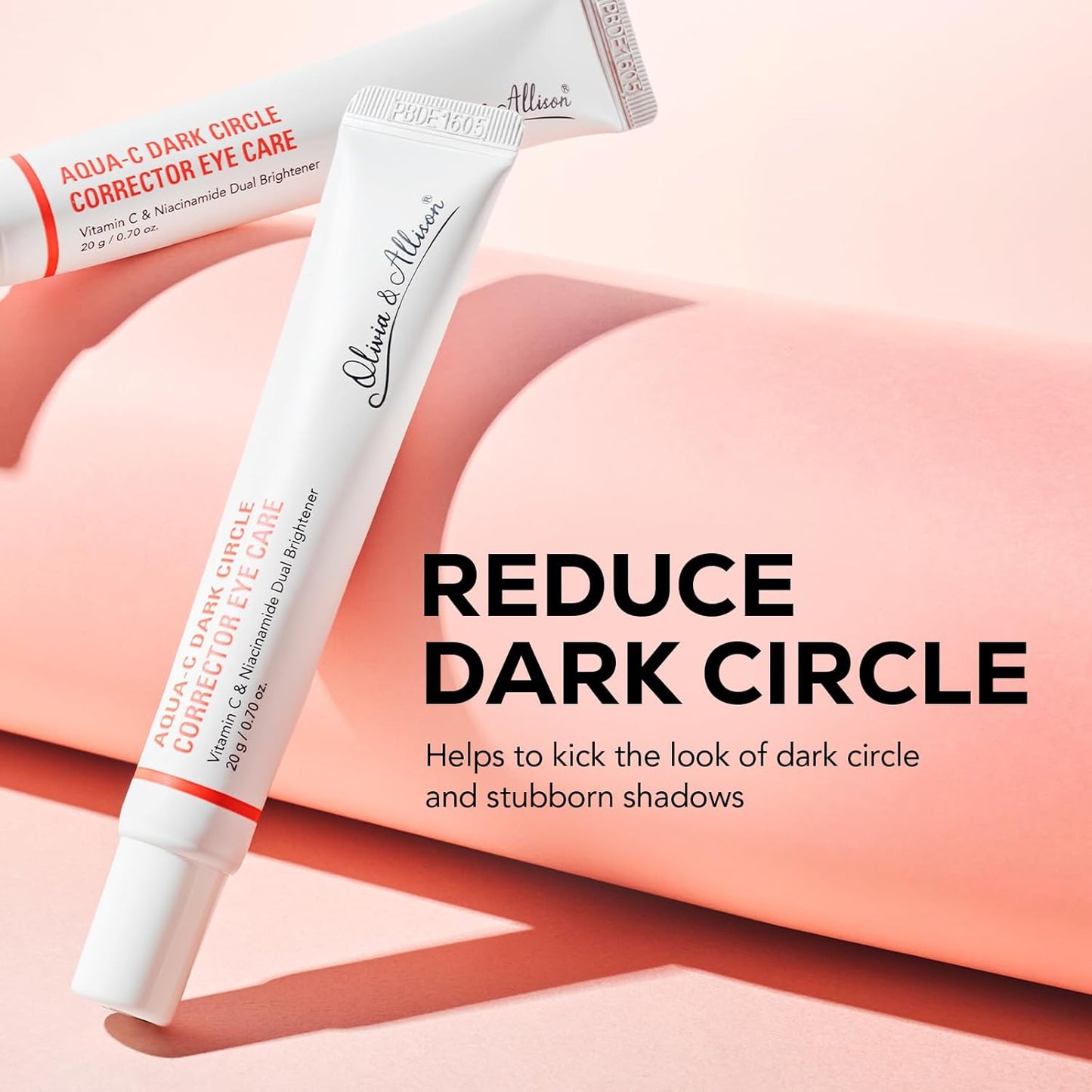 Olivia & Allison Dark Circle Corrector Eye Serum - Vitamin C, Squalane & Niacinamide for Brightening & Revitalizing (0.70 oz)