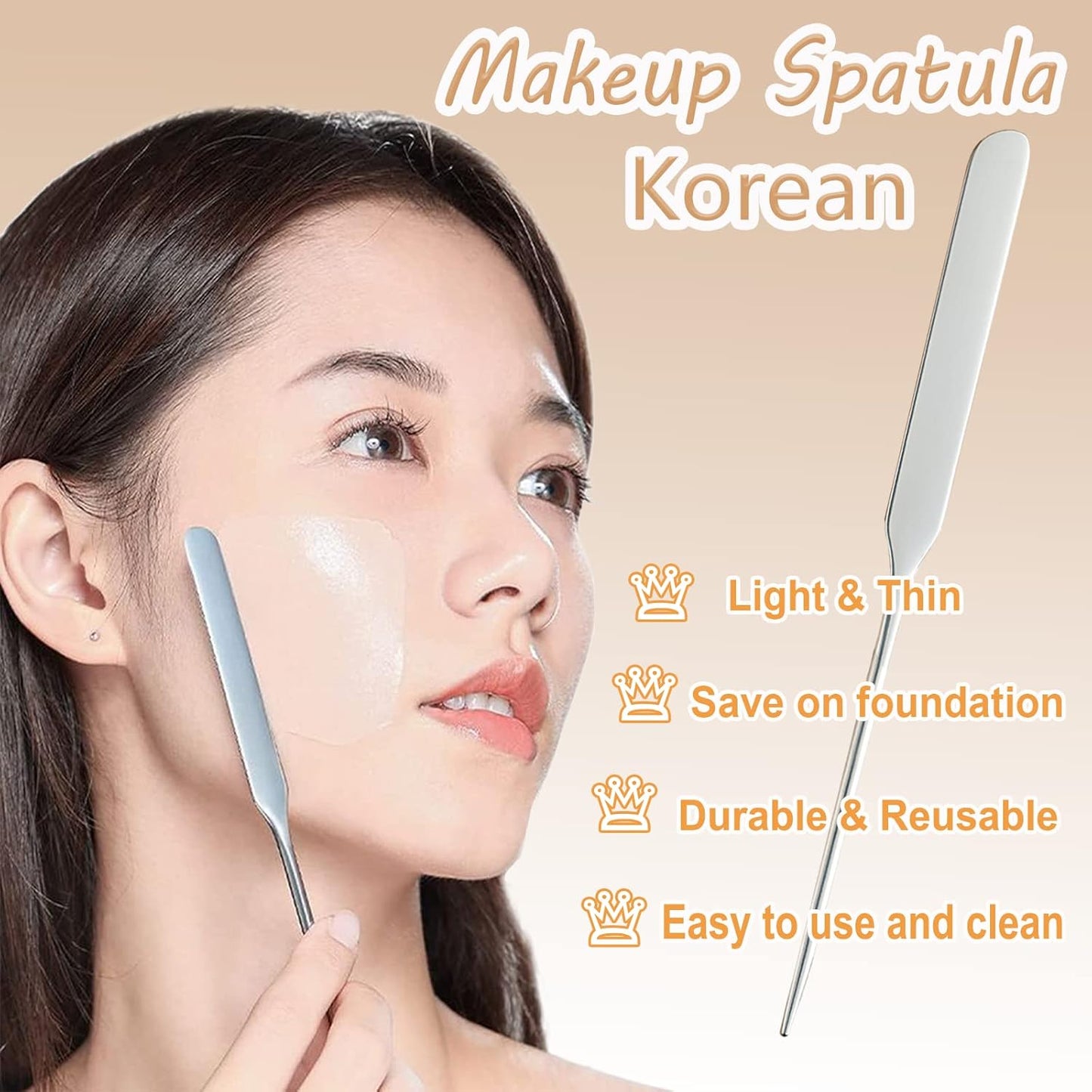 Korean Makeup Spatula, Picasso Makeup Spatula Korean, Foundation Spatula Korean, Professional Korean Spatula and Makeup Mixing Palette (Rectangle)