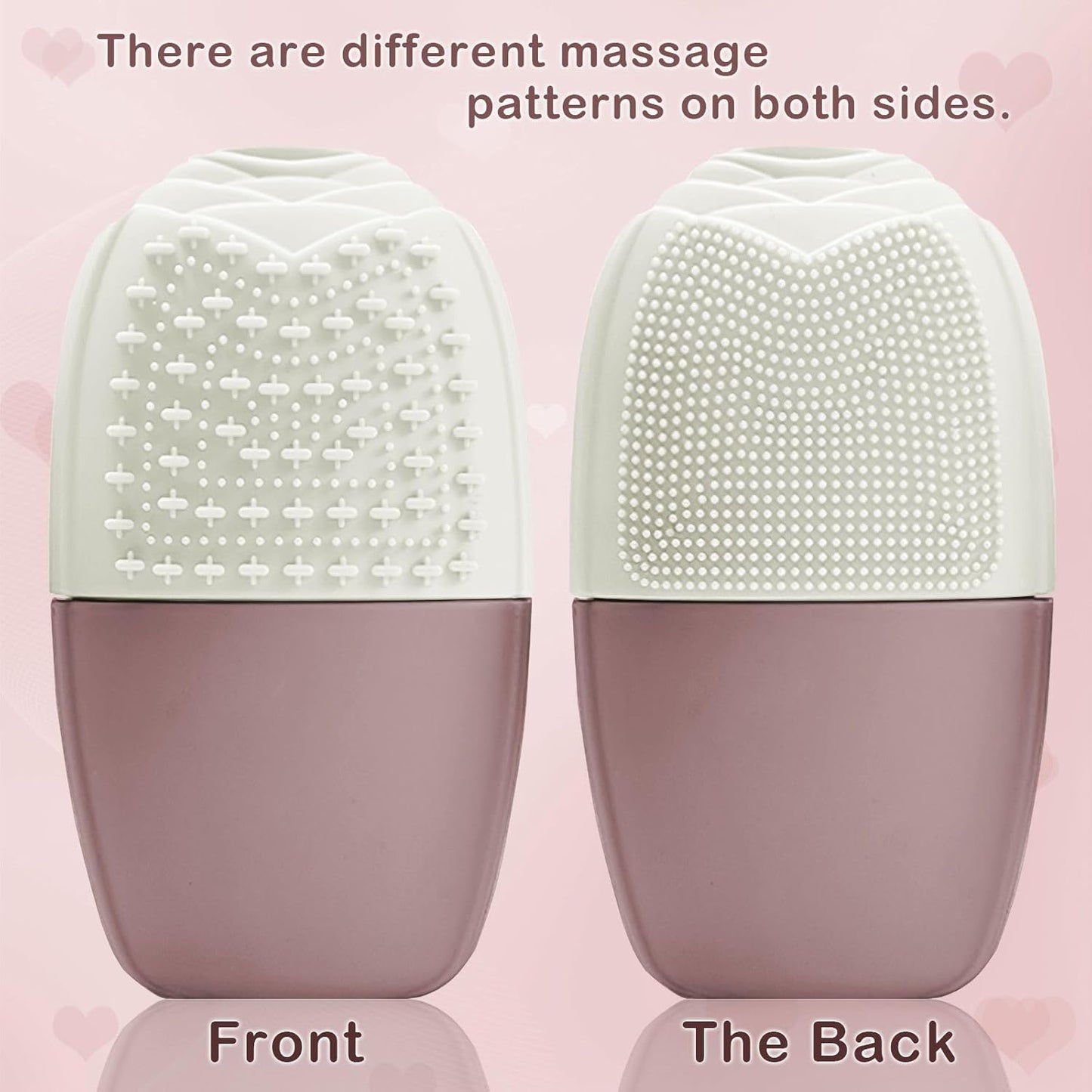 KOGITI Face Ice Roller & Mold - Beauty Facial Massage Tool for Puffiness Relief, Ice Cube Holder (Brush-Brown)