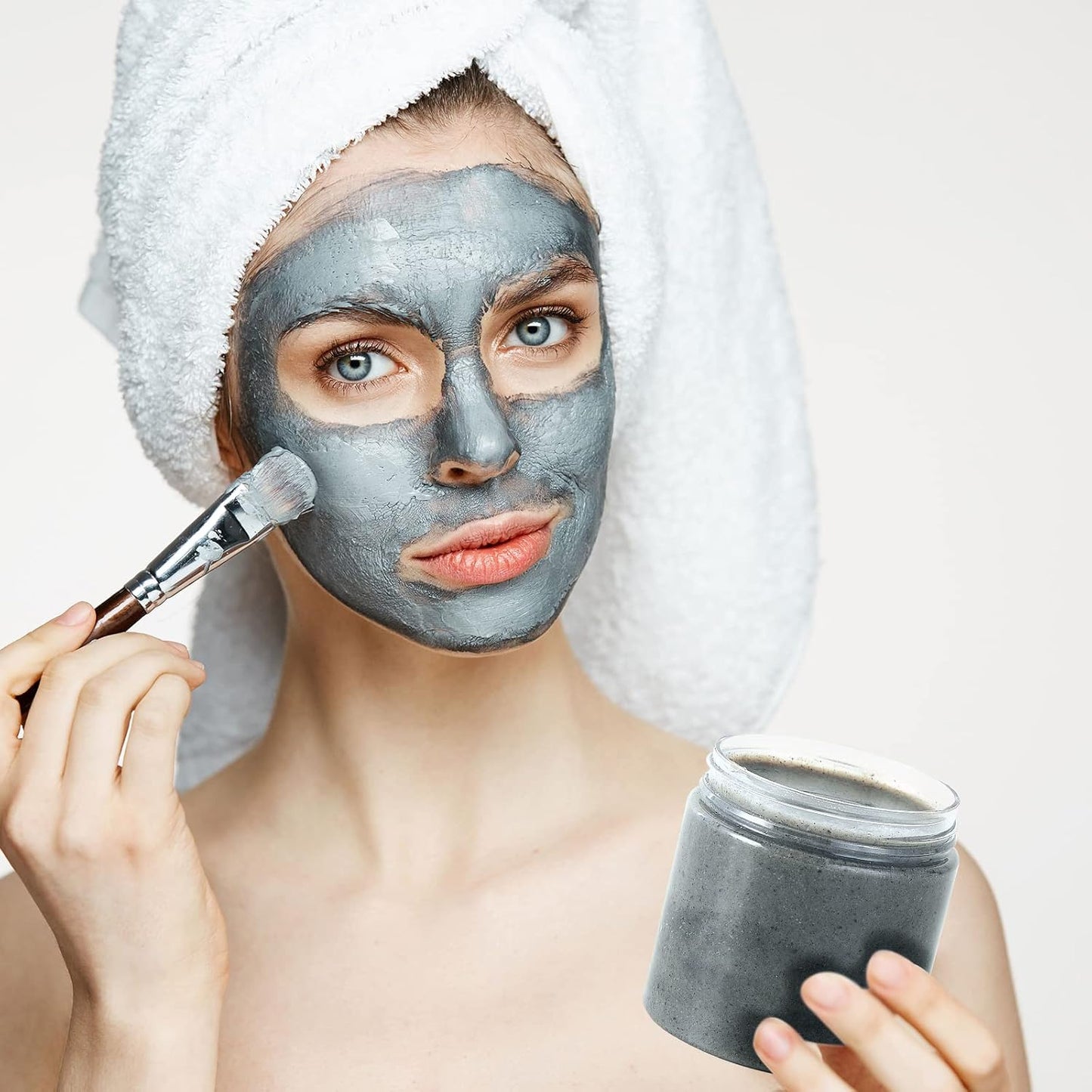 ﻿Eternal Moment 36 Pack 6 OZ Plastic Jars Round Clear Cosmetic Container Jars with White Lids, Perfect for Lotion, Slime，Cream, Ointments, Makeup, Eye Shadow, Samples, Pot, Travel Storage