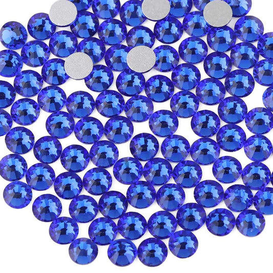 beadsland Flat Back Crystal Rhinestones Round Gems, Sapphire (3.8-4.0mm) SS16/1440pcs