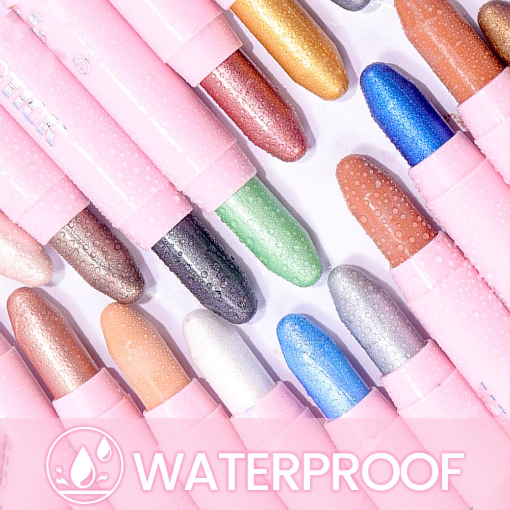 1Pcs Mauve taupe Shimmer Cream Eye Shadow Brightener Sticks for Eyes Waterproof Pigmented, Double Ended Cream Eyeshadow Stick Pencil Pen with Applicator, Eye Shadow Palette Highlighter Makeup 36