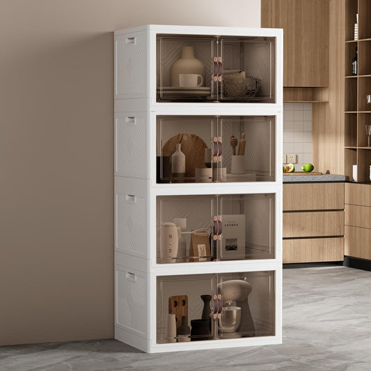 JOYMOOP 198 Qt Stackable Storage Bins with Lids, Closet Organizers and Plastic Storage Drawers for Home, 3 Pack Cubes