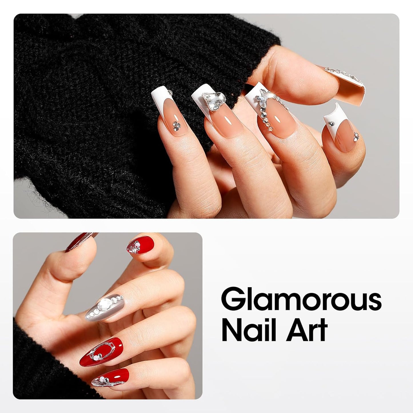 Gellen 30g Rhinestone Glue for Nails, Super Strong Adhesive Gel Nail Glue for Nail Charms, UV Light Needed Nail Gel for 3D Nail Art & Beads & Diamonds & Jewelry