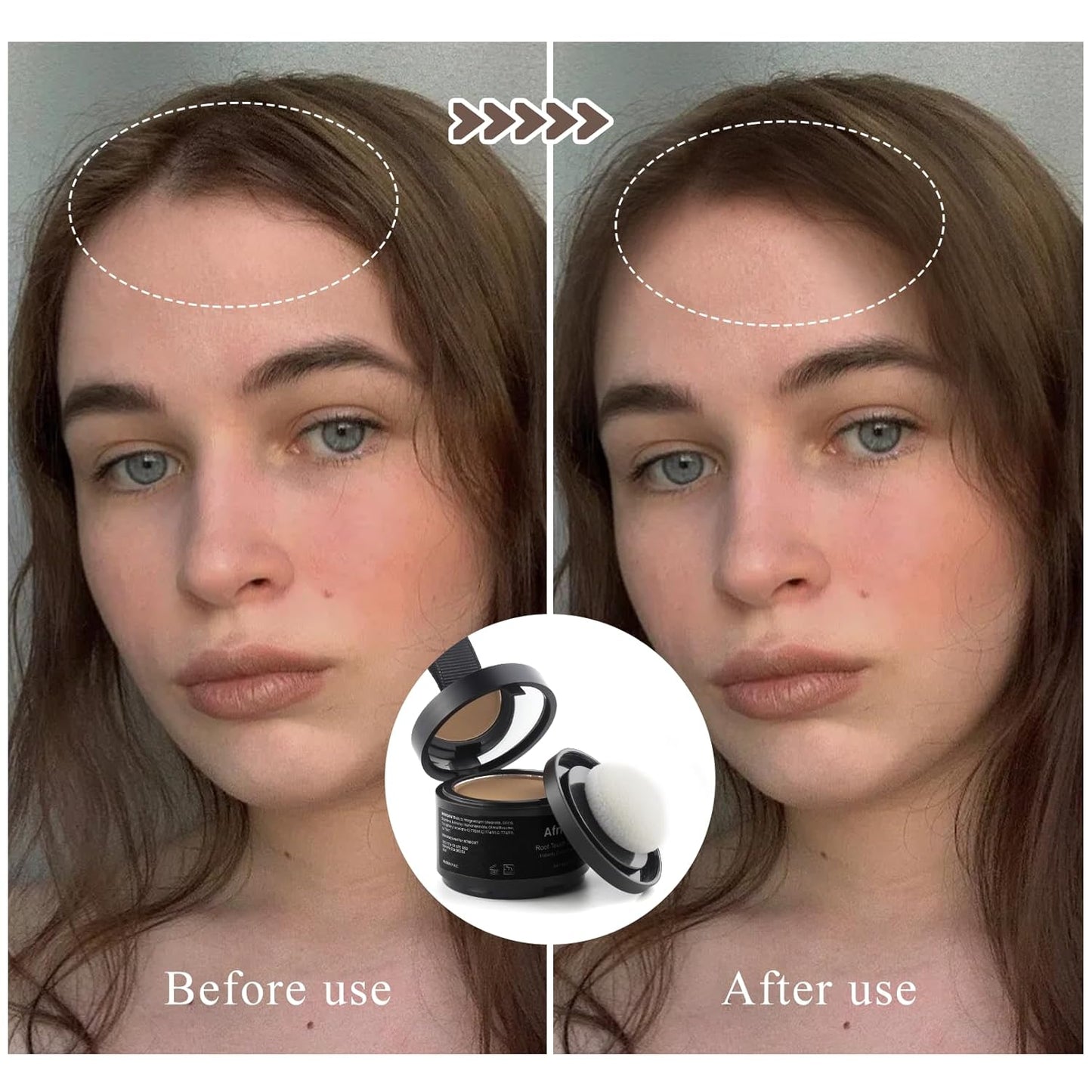 Instant Hairline Powder, Root Touch Up Hair Color for Gray Coverage and Thinning Hair, Root Cover Up Conceals Hair Loss & Bald Spots, Natural and Non-Greasy Hair Color for Women & Men, Brown