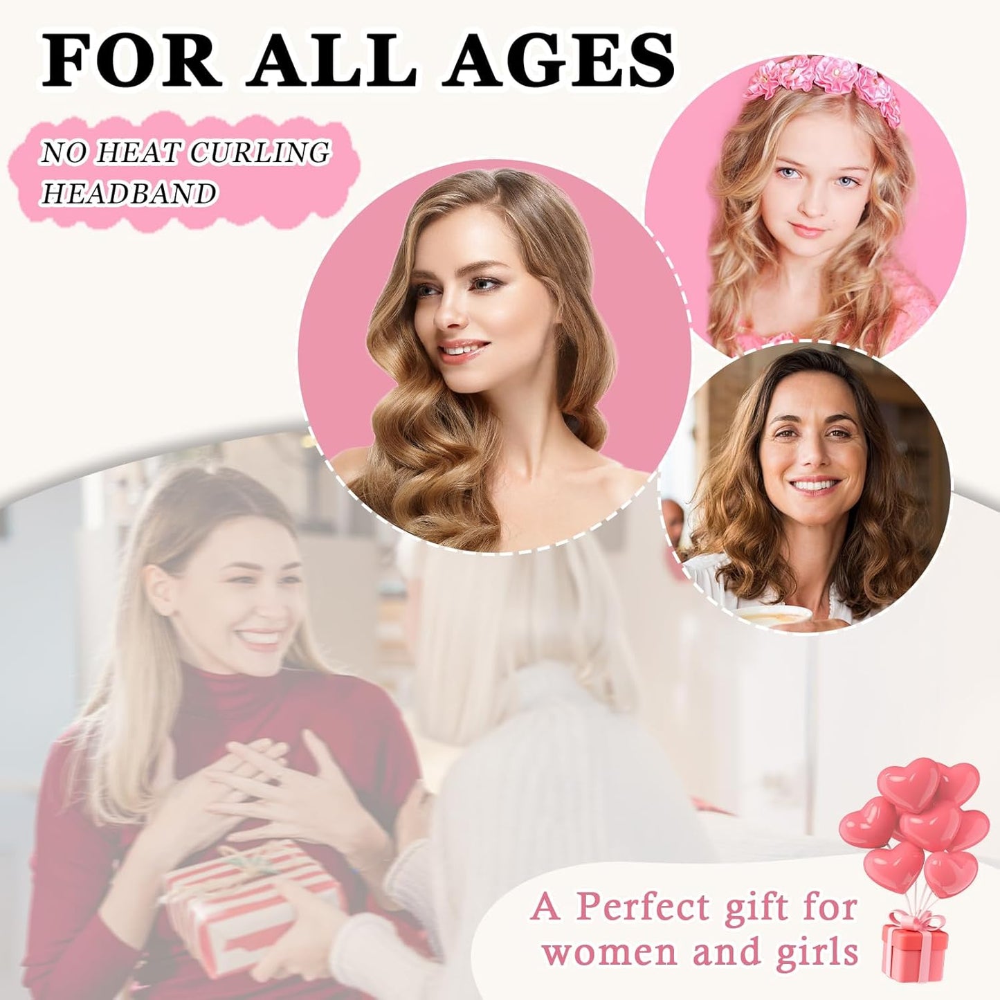 No Heat Overnight Curl Headband - 70" Soft Ribbon Wrap for Long Hair, 9 PCS Curling Rods Set - Leopard Print Curls Headband