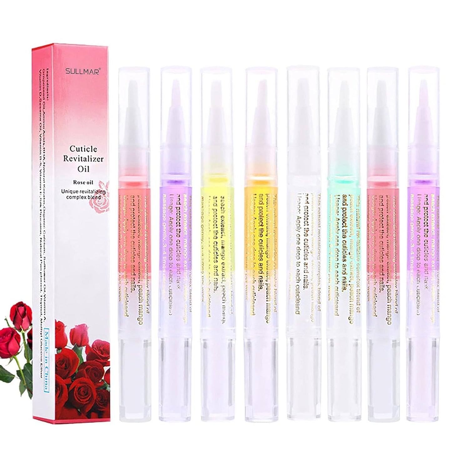 8Pcs Nail Cuticle Oils Nail Nutrition Oil Pen Nail Nourishment Pens 8 Smell Cuticle Nourish Skin Nail Care (8pcs)