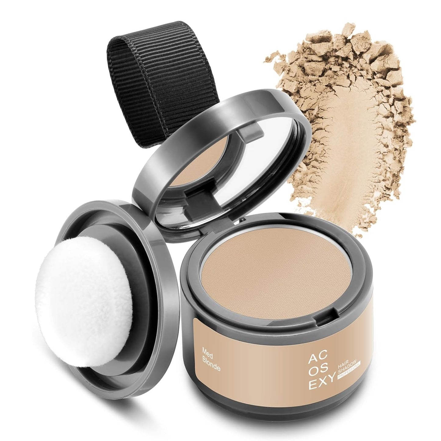 Root Touch Up Hair Powder, Med Blonde, Instantly Covers Hairline Shadow, Thinning Hair for Women Eyebrows, Gray Hair Coverage for Men's Beard Line, Bald Spots