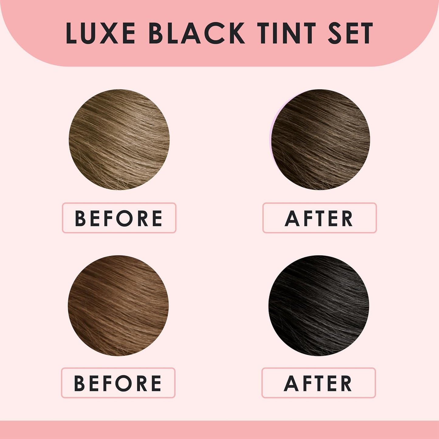 Luxe Cosmetics -New Version 2025 Black Color Set for Lashes and Brows - Long Lasting Temporary Color (Up to 4 Weeks) - Vegan & Cruelty-Free - for Salon & Home Use